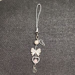 Purse Or Cell Phone Charm, Dainty, Silver Tone